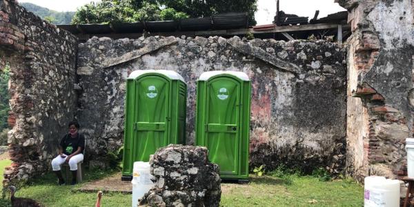 SOIL's mobile toilets at the event in Cap-Haitien.