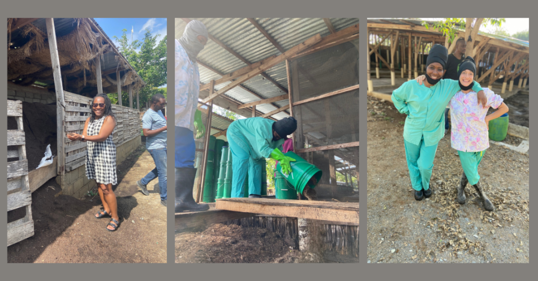 Winnie at work at our composting facility in Haiti