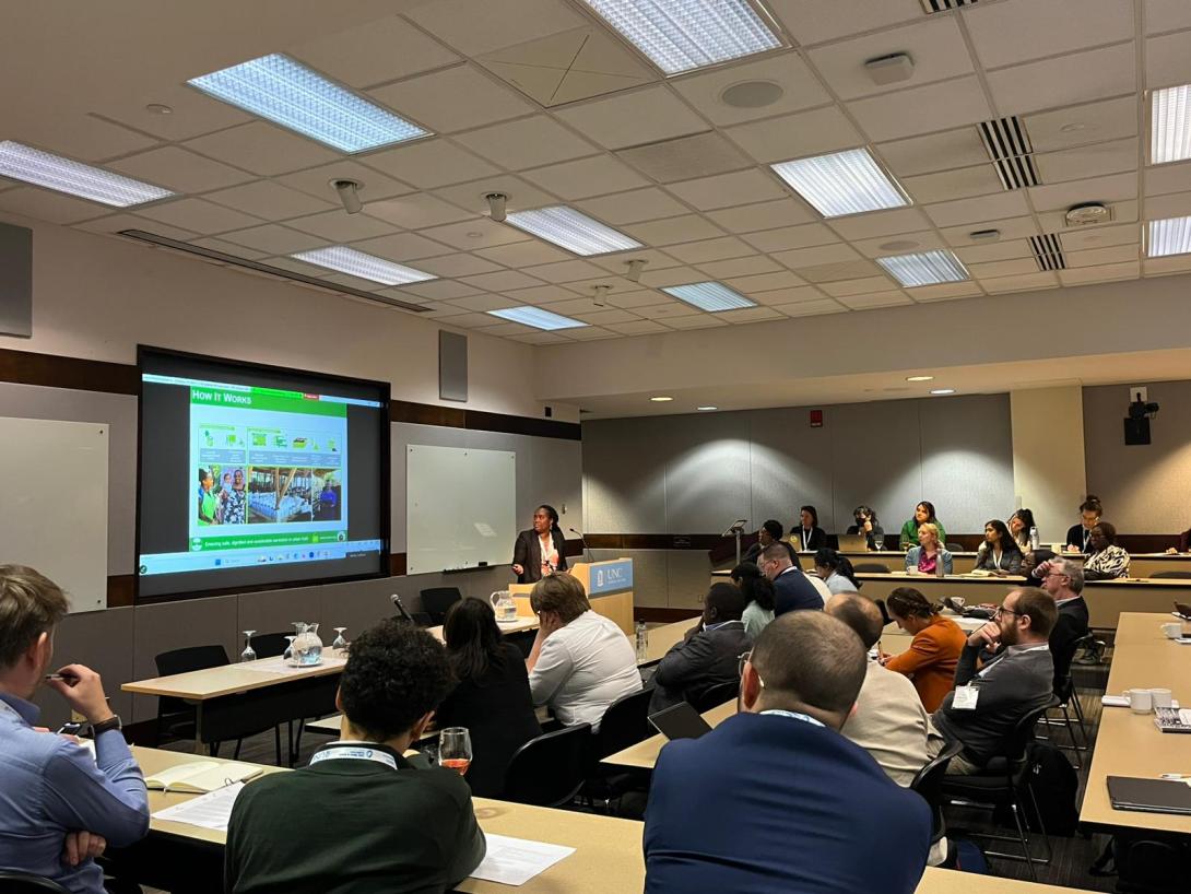 Winnie Felix Jean presenting at UNC Water & Health Conference