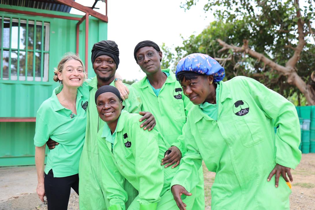 Sasha and the compost team