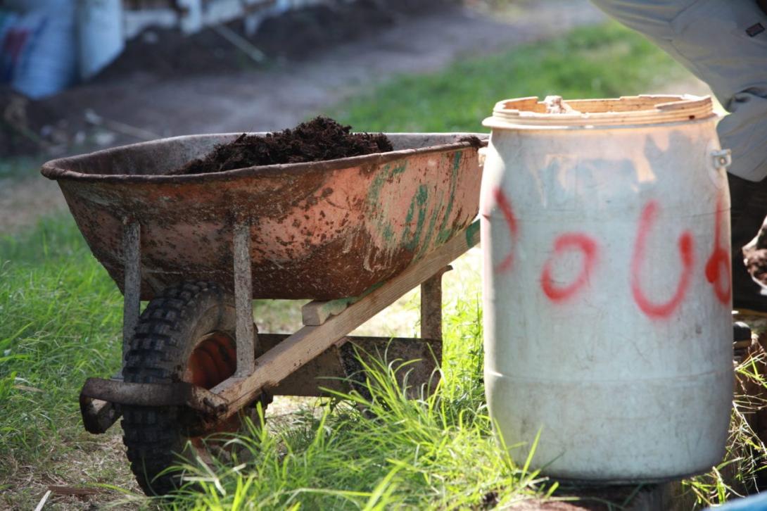 Wheelbarrow & container