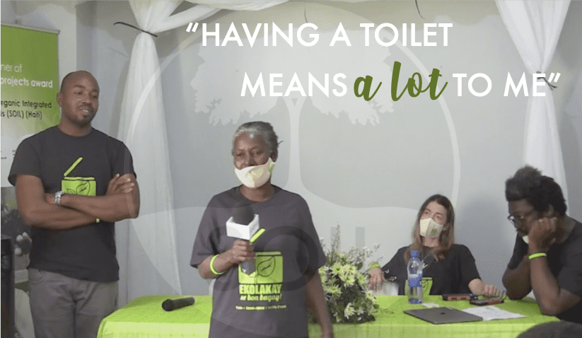 SOIL client, Augulia Cemeran at 2020 World Toilet Day event.