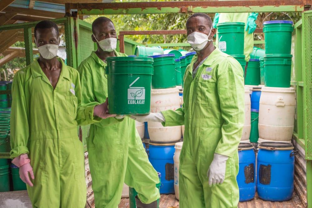 Compost team in northern Haiti