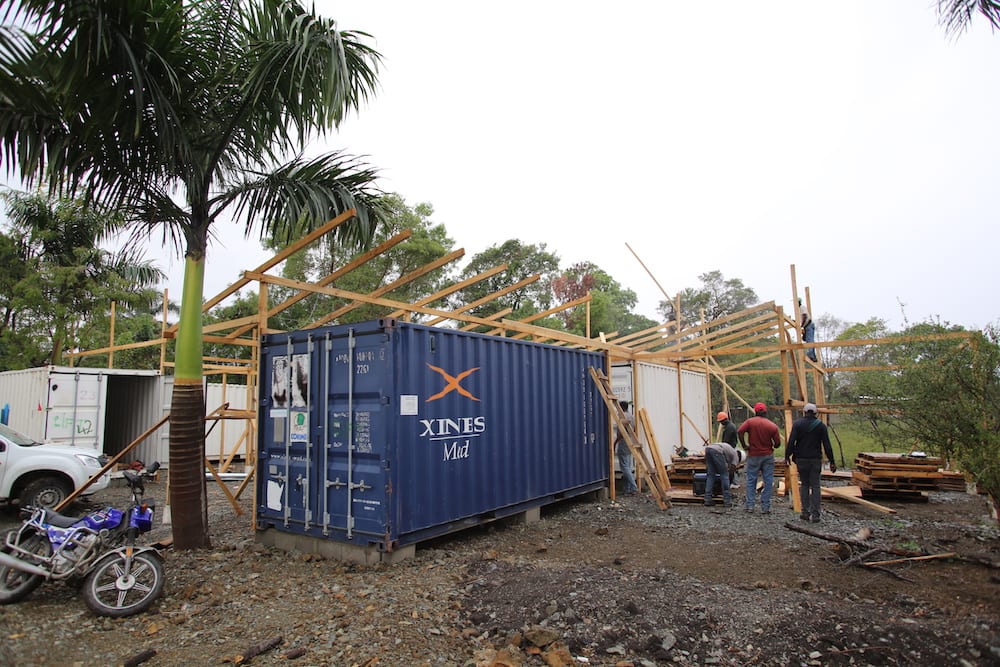 Photo of the construction of the new depot in Ti Lary by Vic Hinterlang.